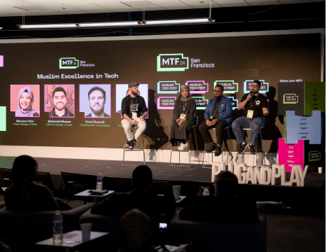 Image of a stage with a presentation